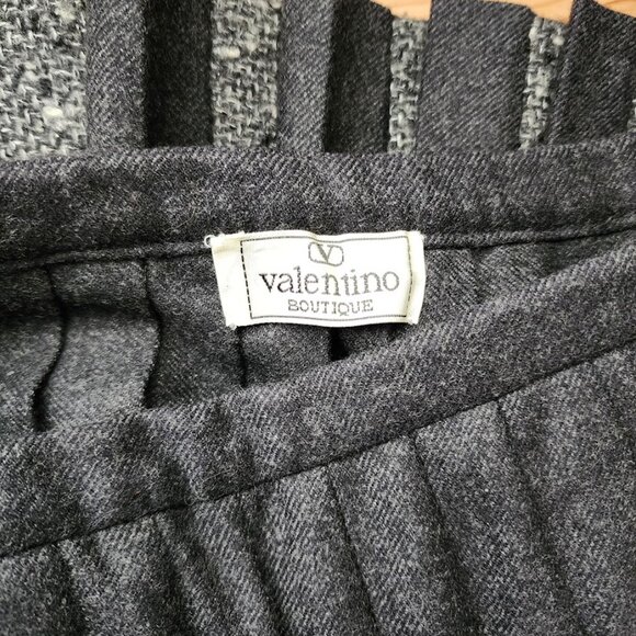 VALENTINO BOUTIQUE 70's wool knife pleated midi skirt avant guard 10‎ - Picture 4 of 9